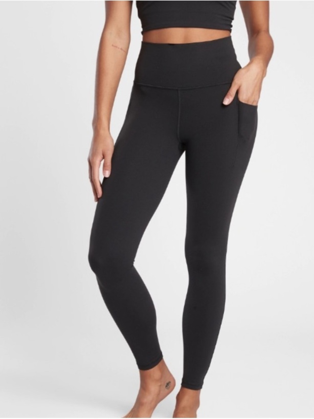 Athleta Salutation Stash II High Rise Pocket Leggings Black Large